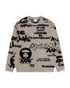 AAPEUNVS Moonface Crew Neck Sweater