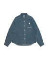 AAPENOW moonface striped long sleeve shirt